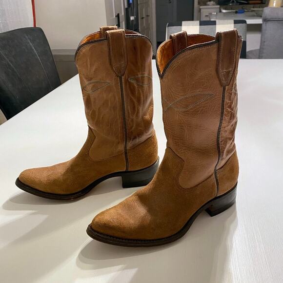 Vintage Acme USA Men's Size 5.5 D Brown Suede Cowboy Boots Western